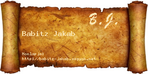 Babitz Jakab névjegykártya